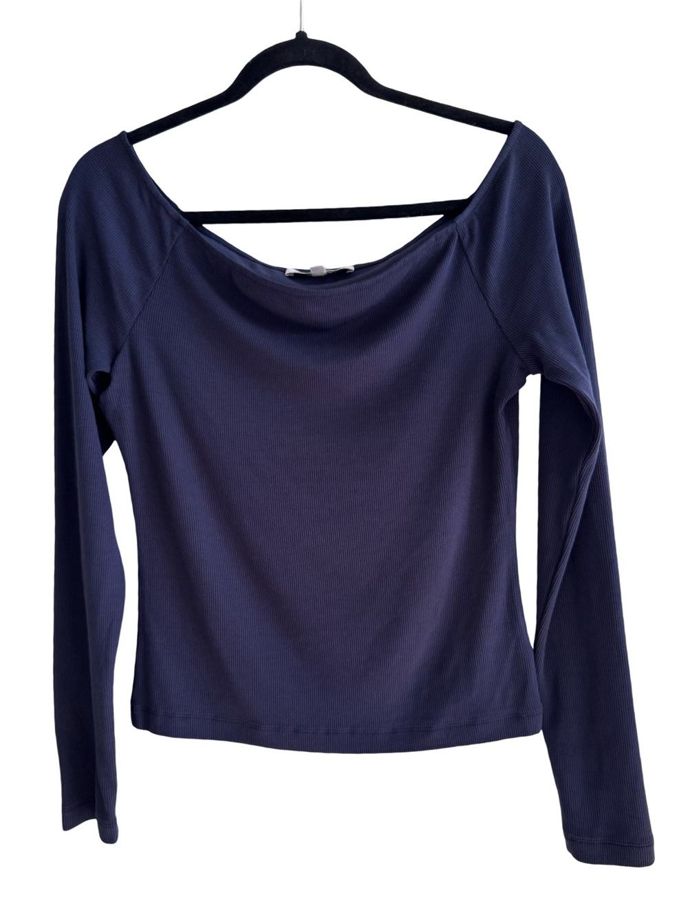 Favorite Daughter Stretchy Ribbed Knit Cold Shoulder Long Sleeve Top Size Large